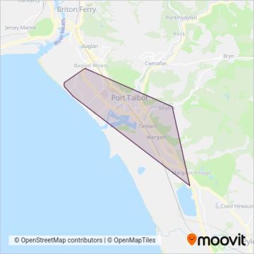 Ridgways Coaches coverage area map