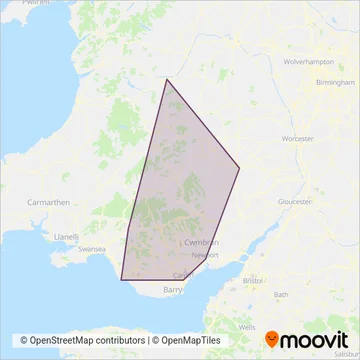 Stagecoach South Wales coverage area map