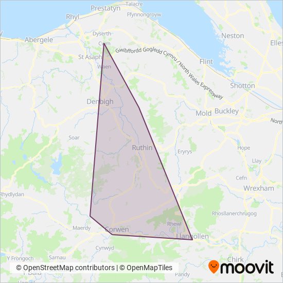 Denbighshire Council coverage area map