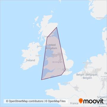 National Rail coverage area map