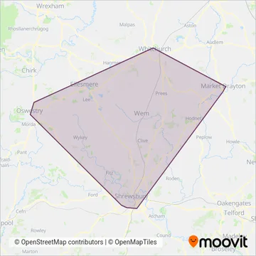 Lakeside Coaches coverage area map