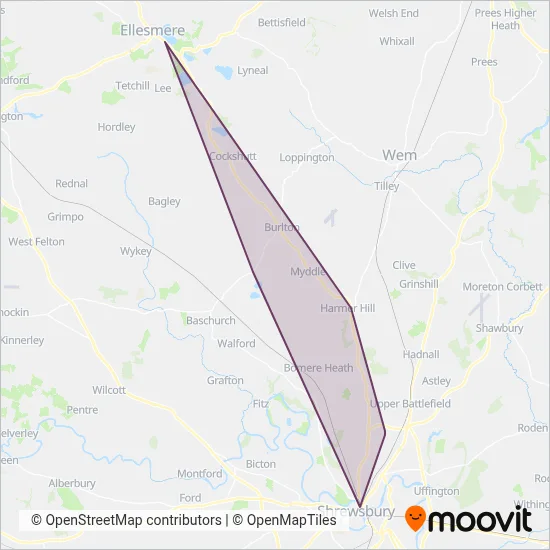 Lakeside Coaches coverage area map