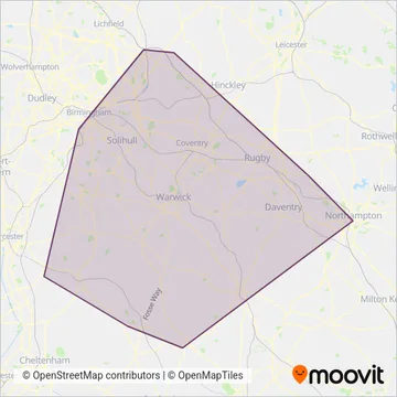 Stagecoach Midlands coverage area map