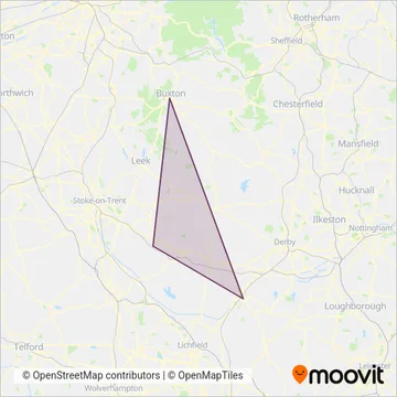 Ashbourne Community Transport coverage area map