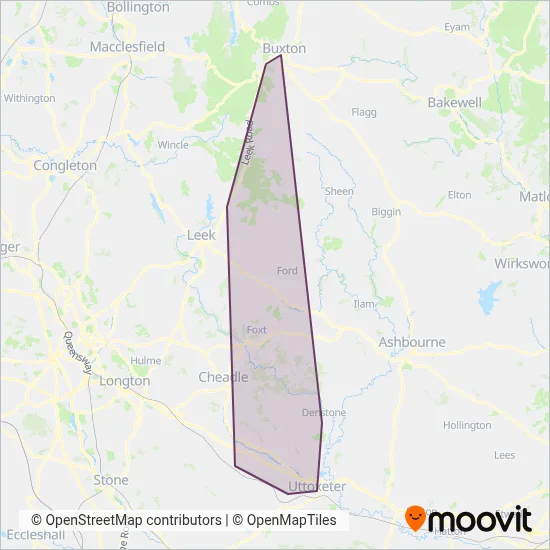 Ashbourne Community Transport coverage area map