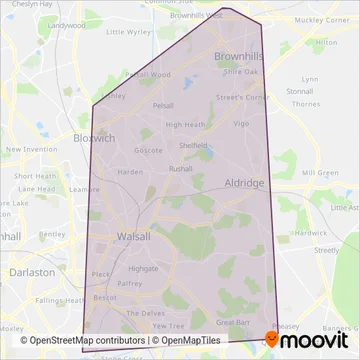 Walsall Community Transport coverage area map