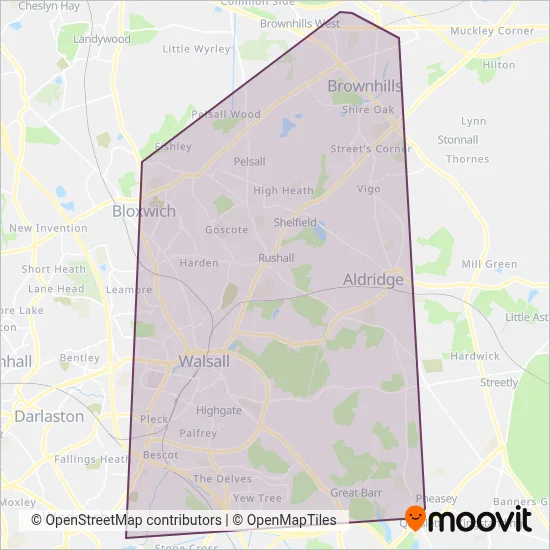 Walsall Community Transport coverage area map
