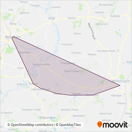 Pat Coaches coverage area map