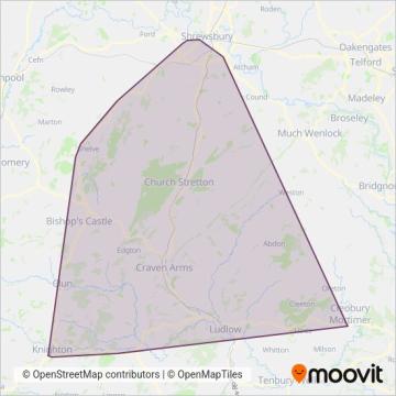 Minsterley coverage area map