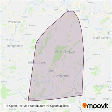 Minsterley coverage area map