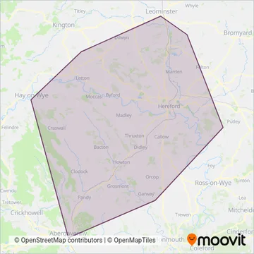 Yeomans Travel coverage area map