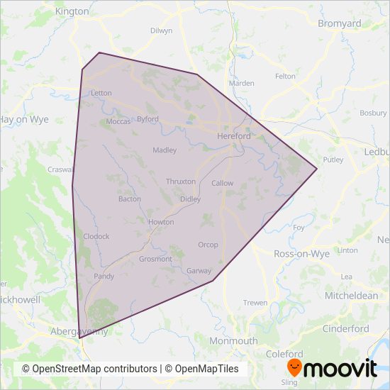 Yeomans Travel coverage area map