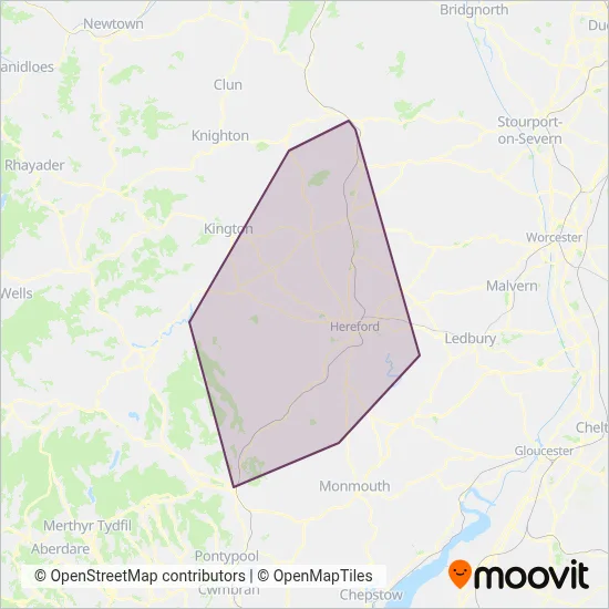 Yeomans Travel coverage area map