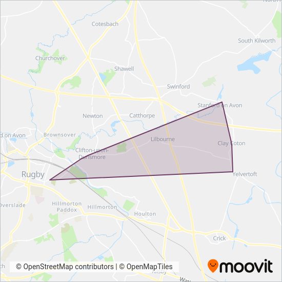 Lilbourne Community Bus coverage area map