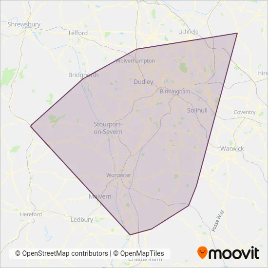 Diamond Bus coverage area map