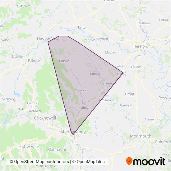 Stagecoach South Wales coverage area map