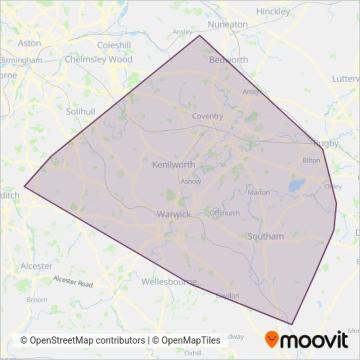 Coventry Minibuses coverage area map