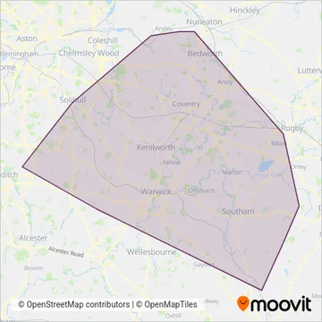 Coventry Minibuses coverage area map
