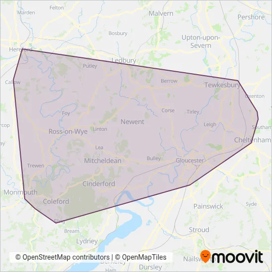 Stagecoach West coverage area map