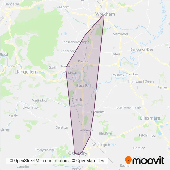 Arriva Wales coverage area map