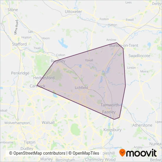 Bus Link coverage area map