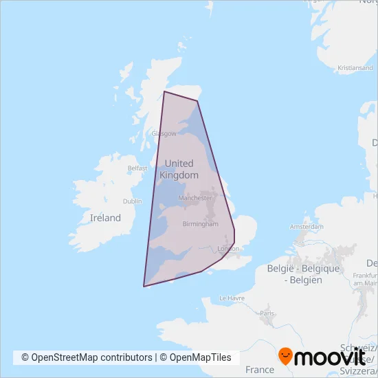 National Rail (Rail) coverage area map