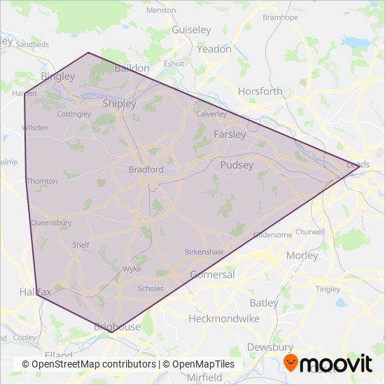 First Bradford coverage area map