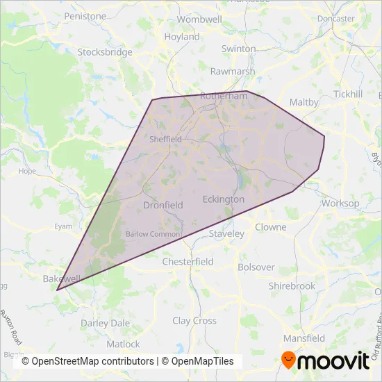 TM Travel coverage area map
