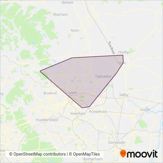 Connexions Buses coverage area map