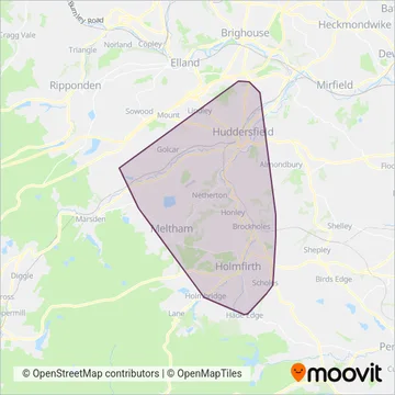 Stotts Coaches coverage area map