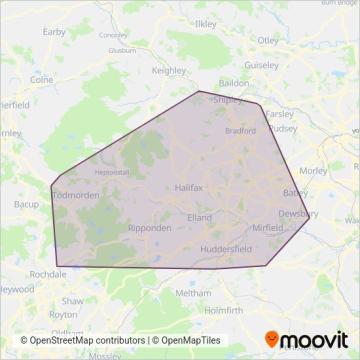 First West Yorkshire Ltd coverage area map