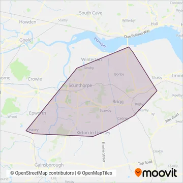 Hornsbys Bus & Coach coverage area map