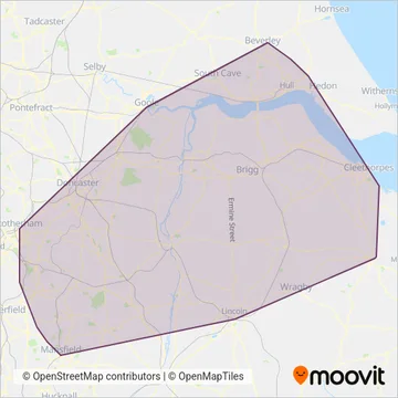 Stagecoach East Midlands coverage area map