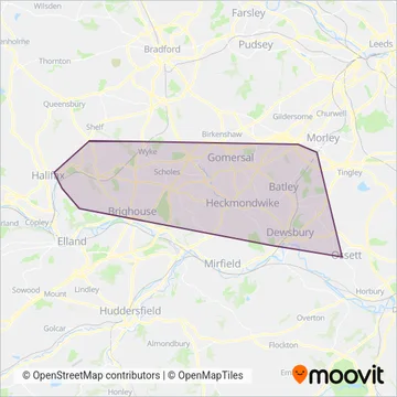 Go Ahead West Yorkshire coverage area map
