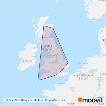 National Rail (Rail) coverage area map