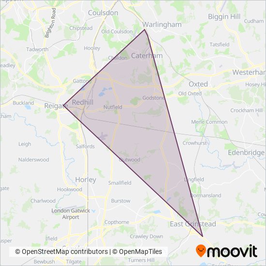 Southdown PSV coverage area map