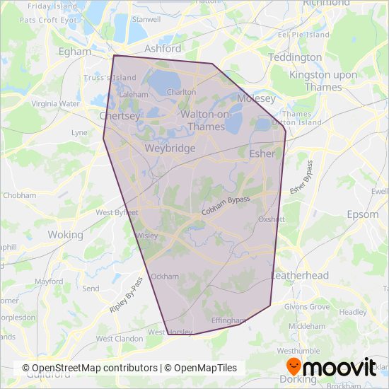 Reptons Coaches coverage area map