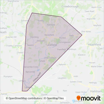 Community Transport for Lewes Area coverage area map