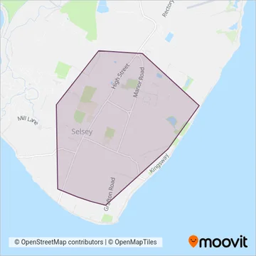 Selsey Community Bus coverage area map