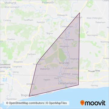 Amberley & Slindon Community Bus coverage area map