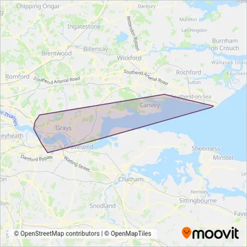 Ensignbus coverage area map