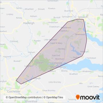 Ipswich Buses coverage area map