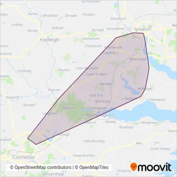 Ipswich Buses coverage area map
