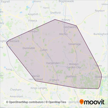 Centrebus coverage area map