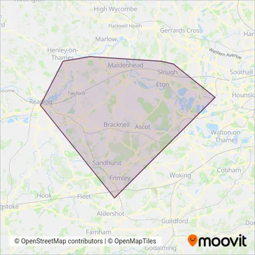 Thames Valley Buses coverage area map