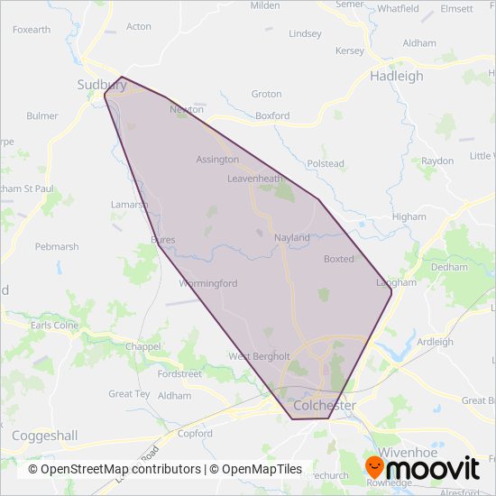 Hedingham & Chambers coverage area map