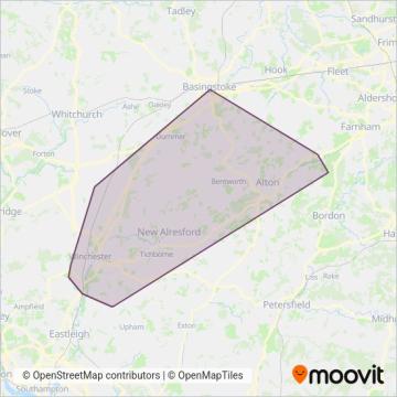 Cresta Coaches coverage area map