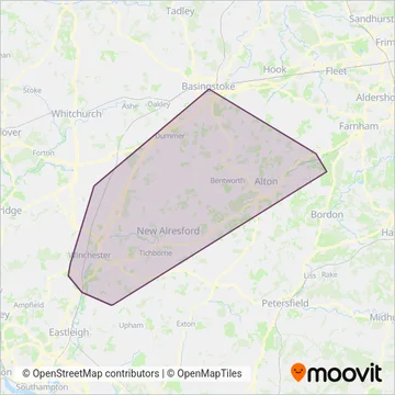 Cresta Coaches coverage area map