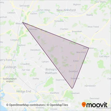 Meon Valley Community Bus coverage area map