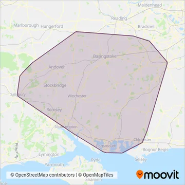 Stagecoach South coverage area map